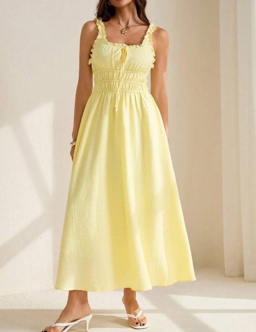 Rochie midi Shein, galben
