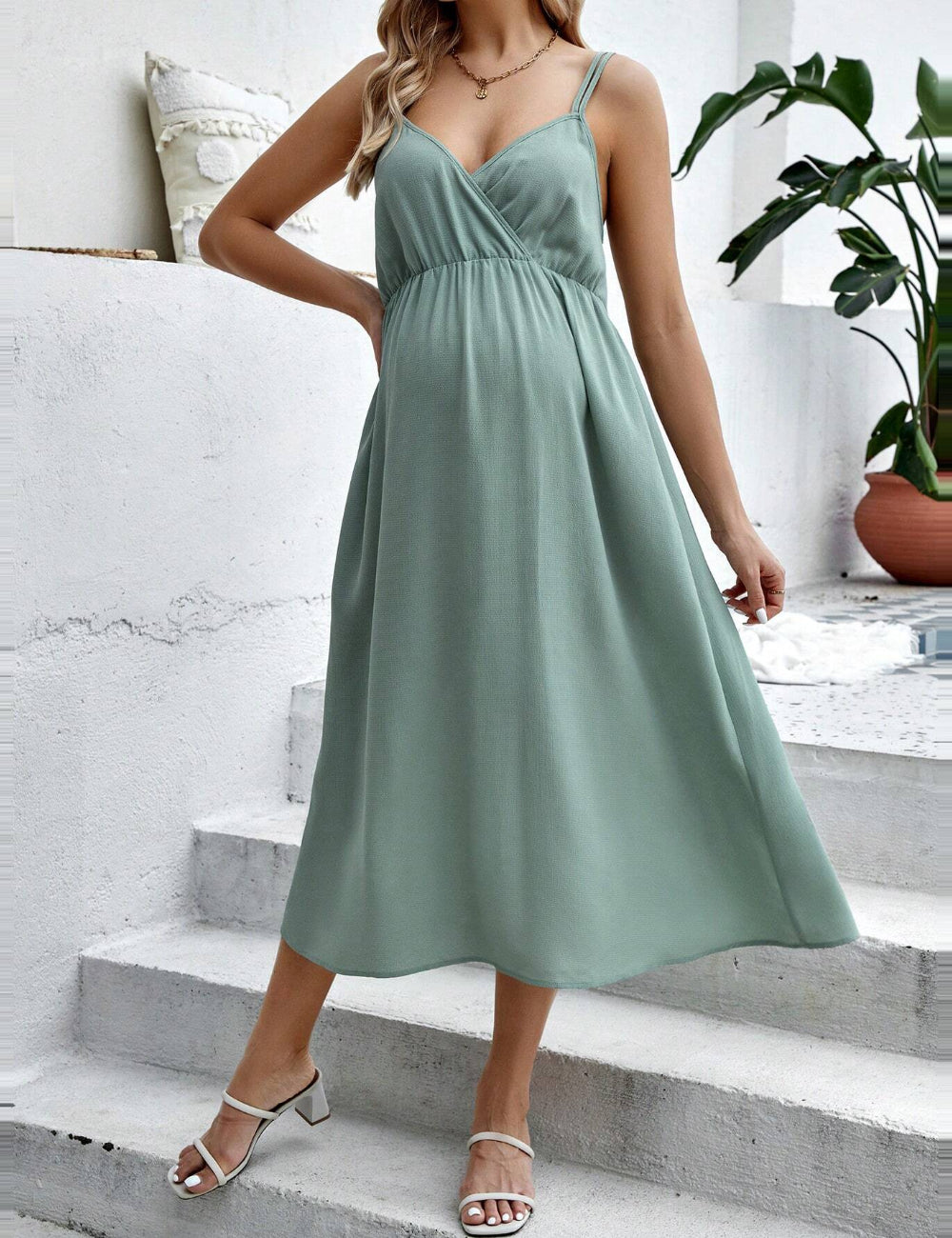 Shein midi ruha, khaki