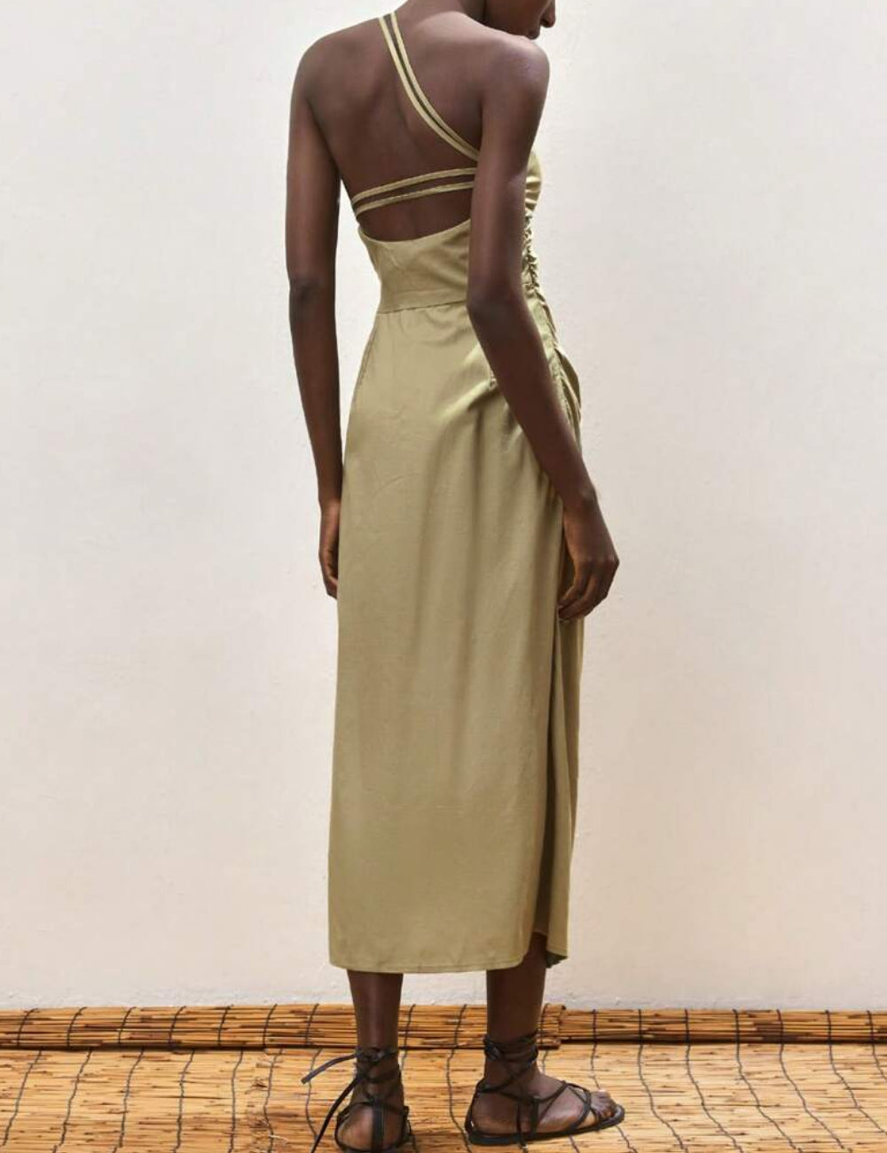 Shein midi ruha, khaki