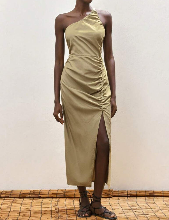 Shein midi ruha, khaki