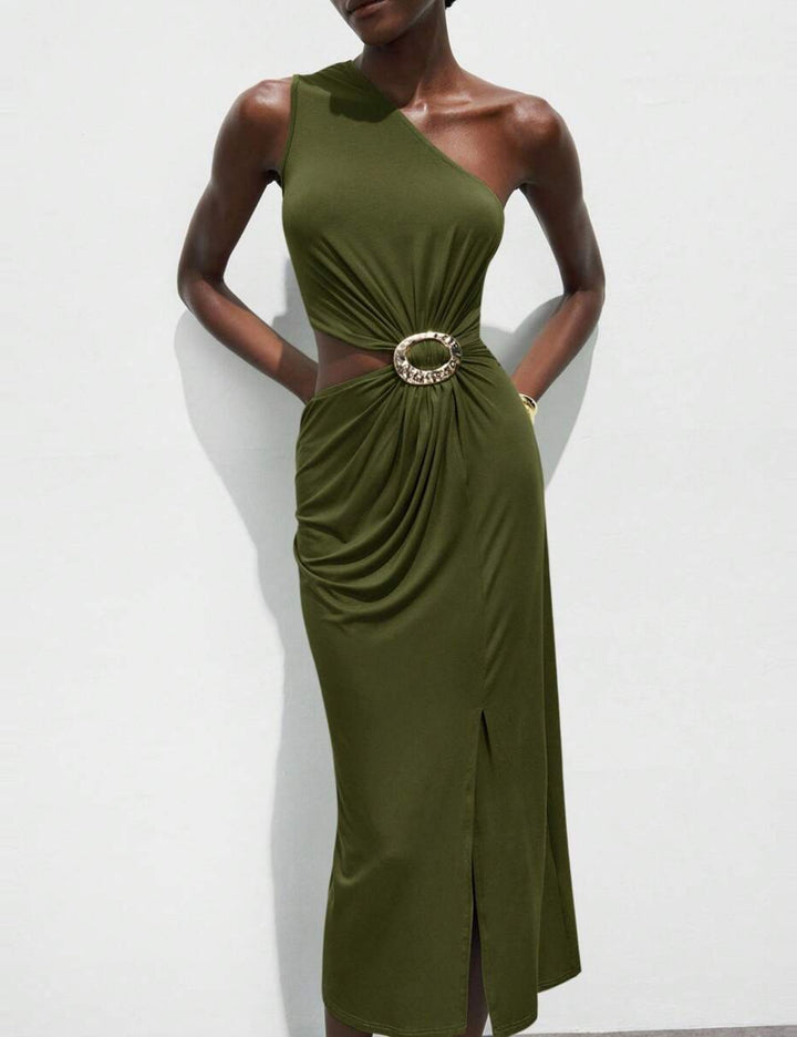 Shein midi ruha, khaki