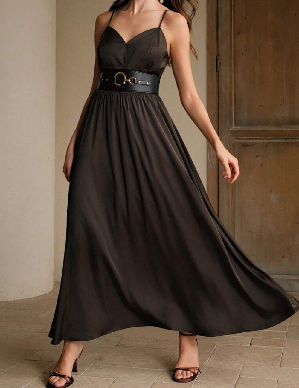 Shein Anewsta midi ruha, barna