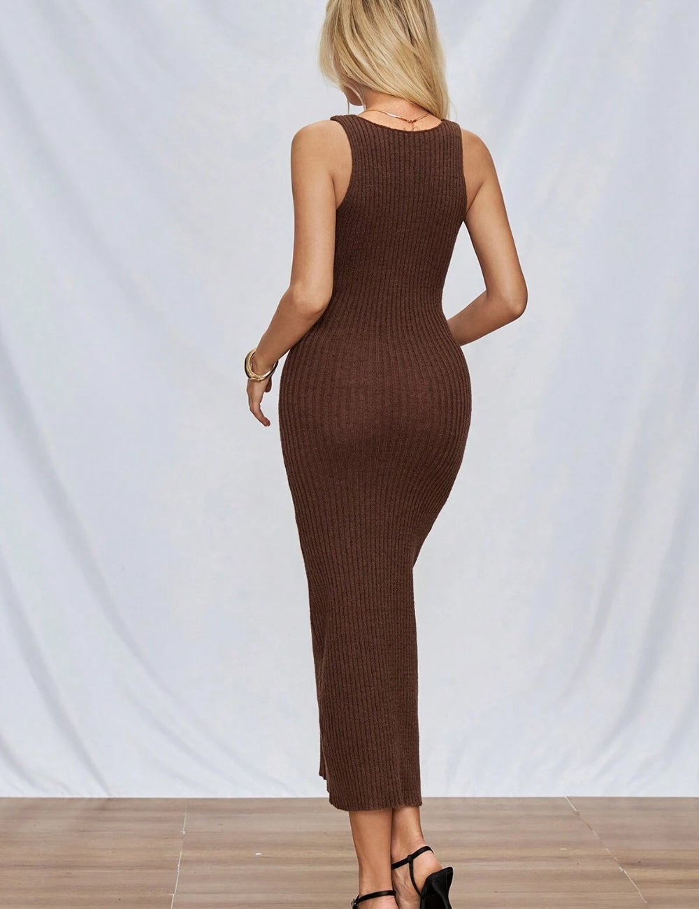 Shein barna midi ruha