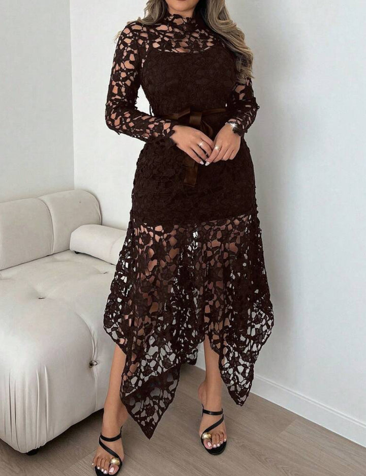Shein barna midi ruha