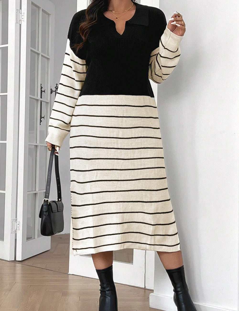 Shein Curve+ midi ruha, vegyes színek