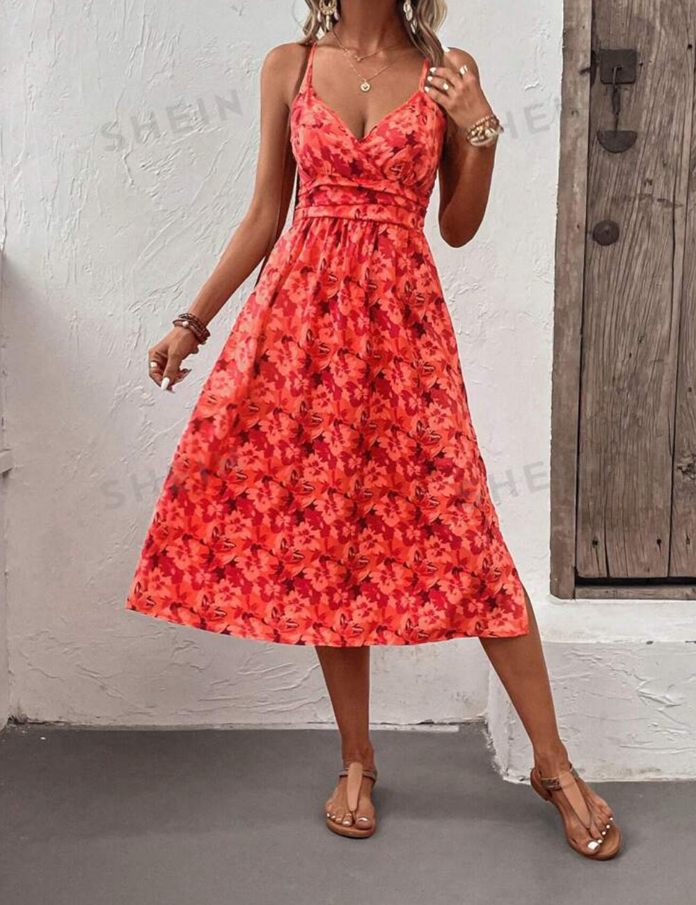 Rochie midi SHEIN, mix culori