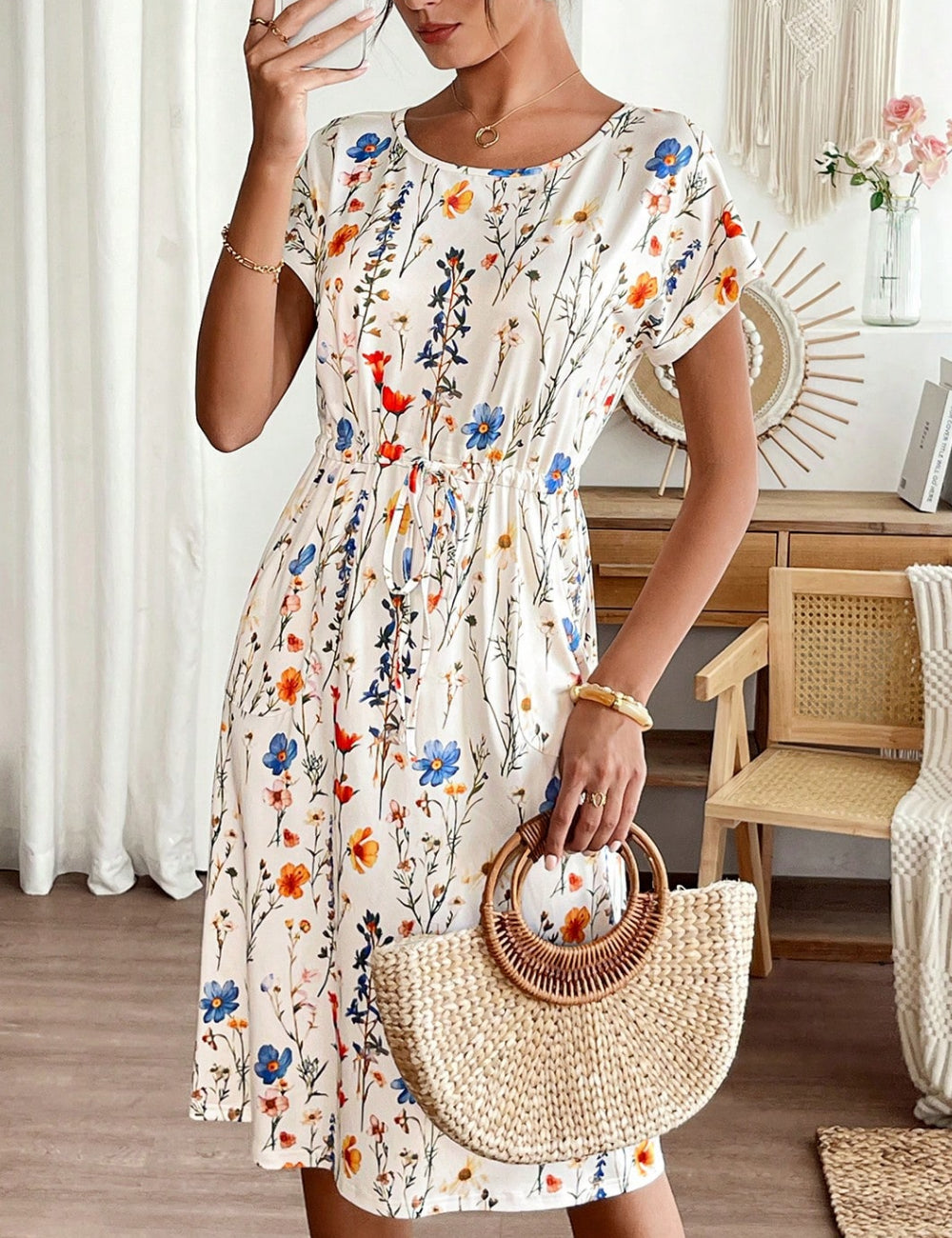 Shein Emery Rose midi ruha, színes mix