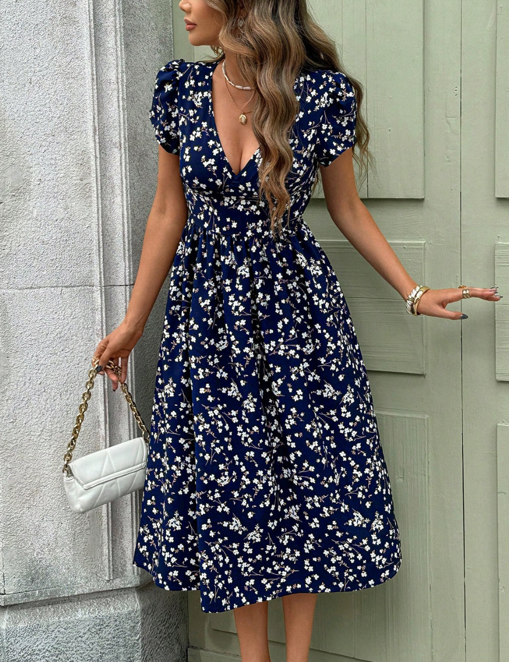 Rochie midi Shein, mix culori