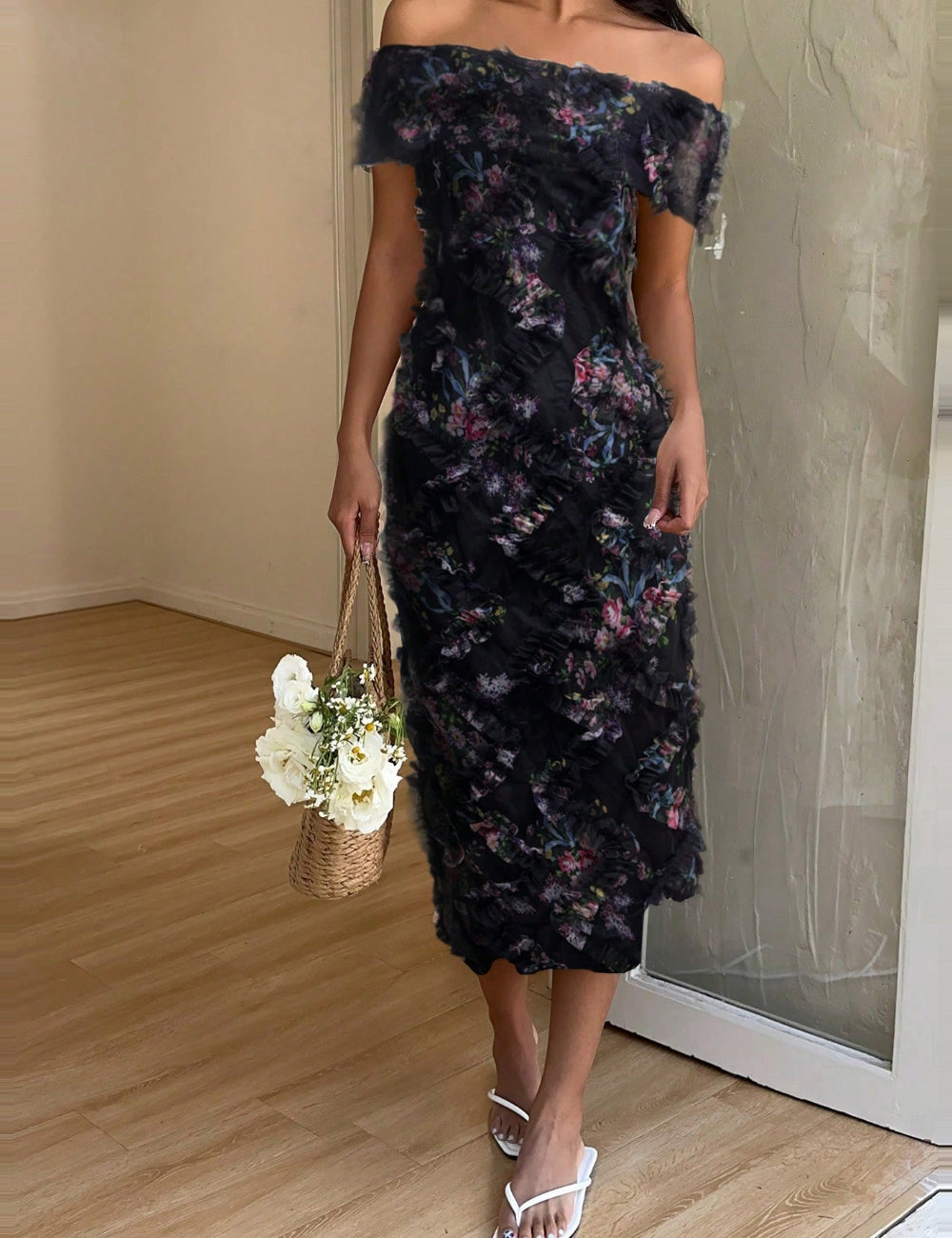 Rochie midi Shein, mix culori