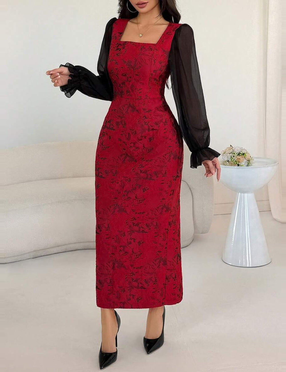 Rochie midi Shein, mix culori