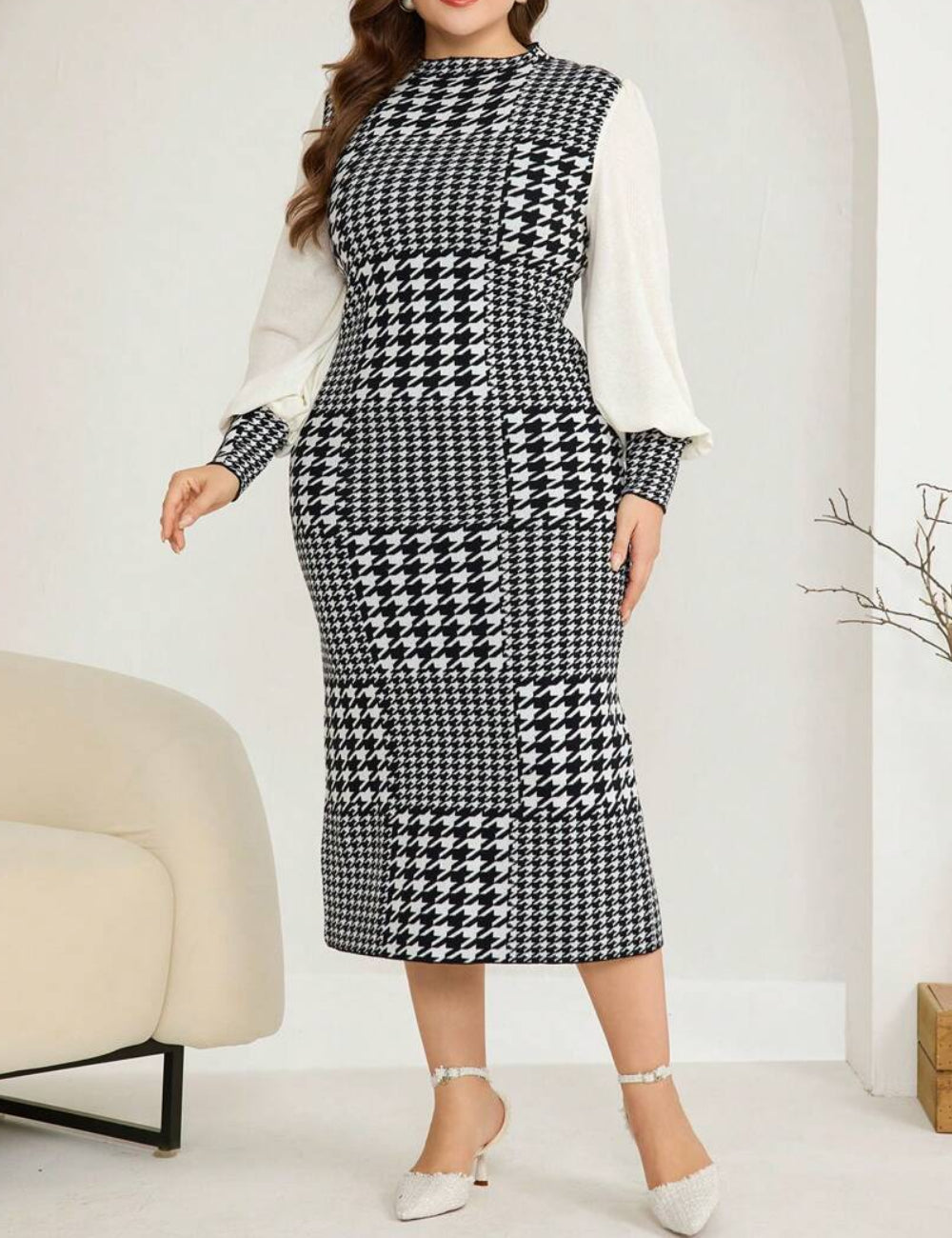 Shein Curve+ midi ruha, vegyes színekben