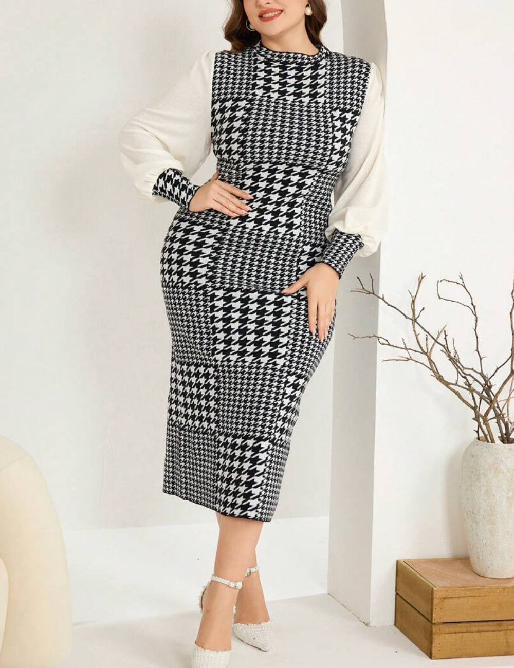 Shein Curve+ midi ruha, vegyes színekben