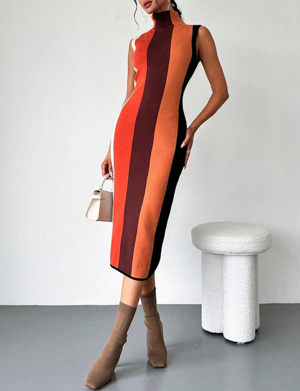 Rochie midi Shein, mix culori