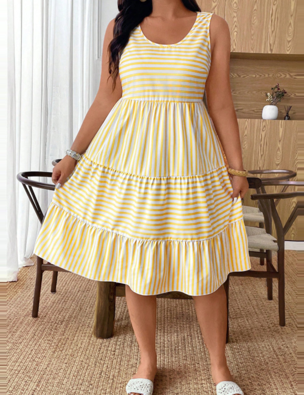 Rochie midi Shein Curve+, mix culori