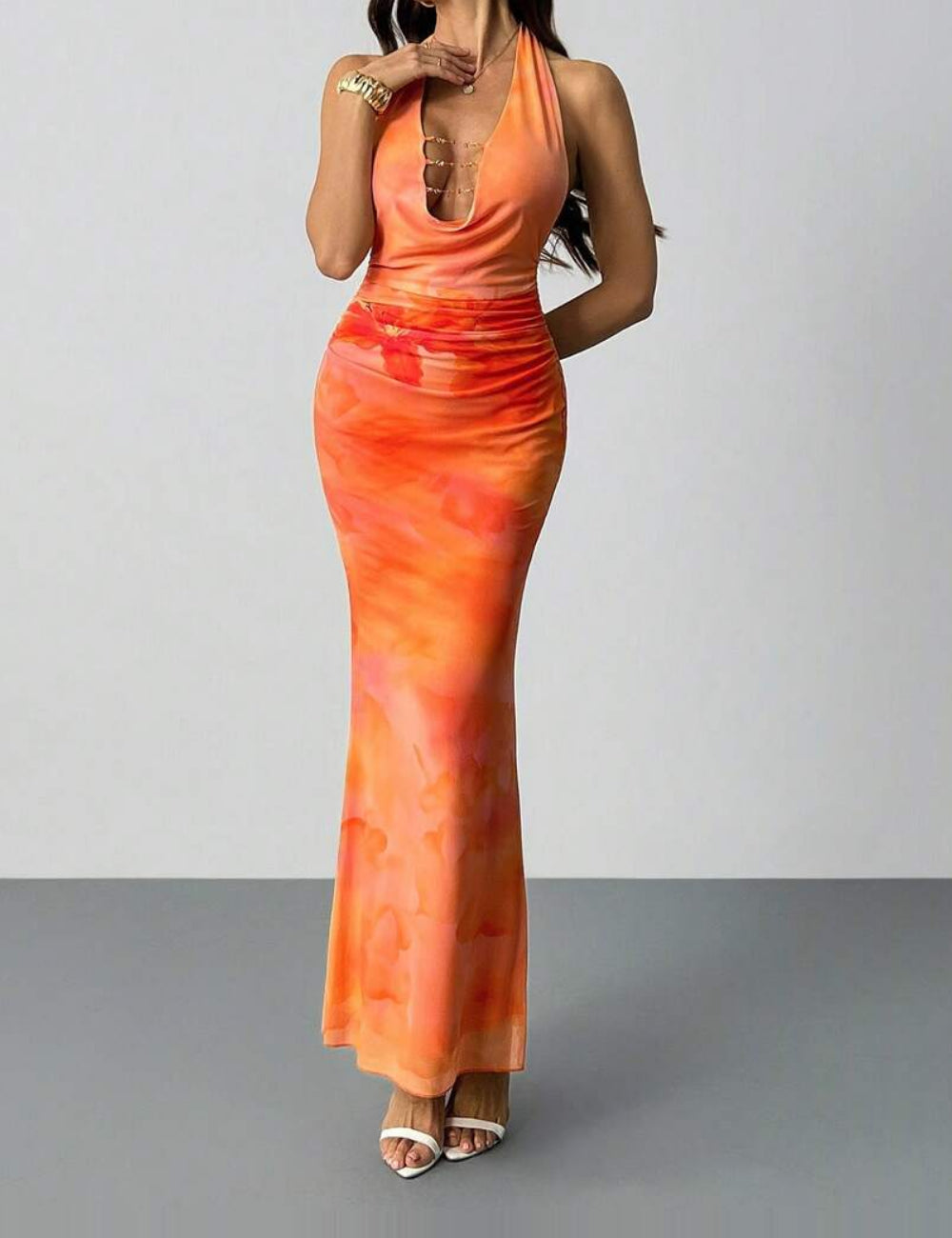Rochie midi Shein, mix culori