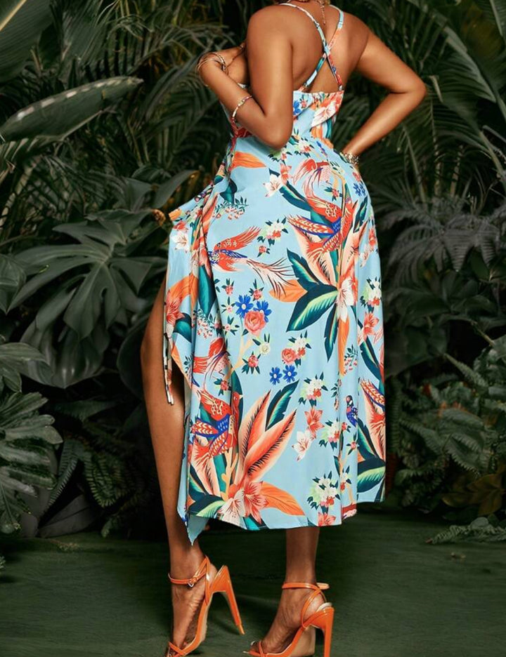 Rochie midi Shein Curve+, mix culori