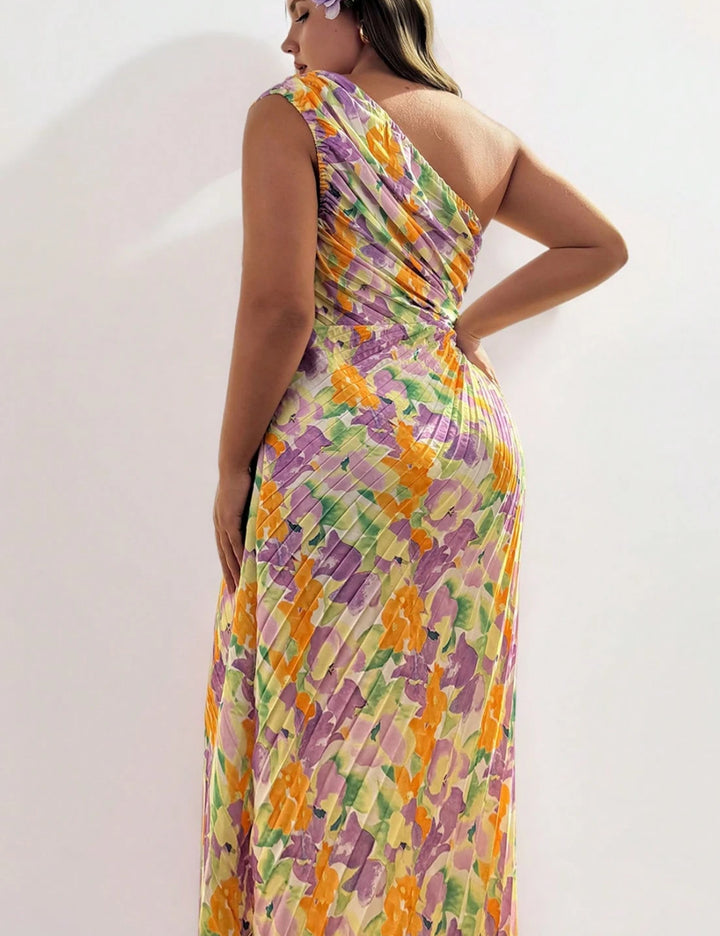 Rochie midi Shein Curve+, mix culori