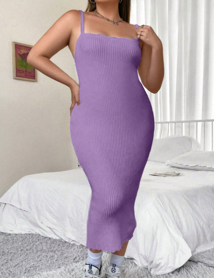 Shein Curve+ midi ruha, lila