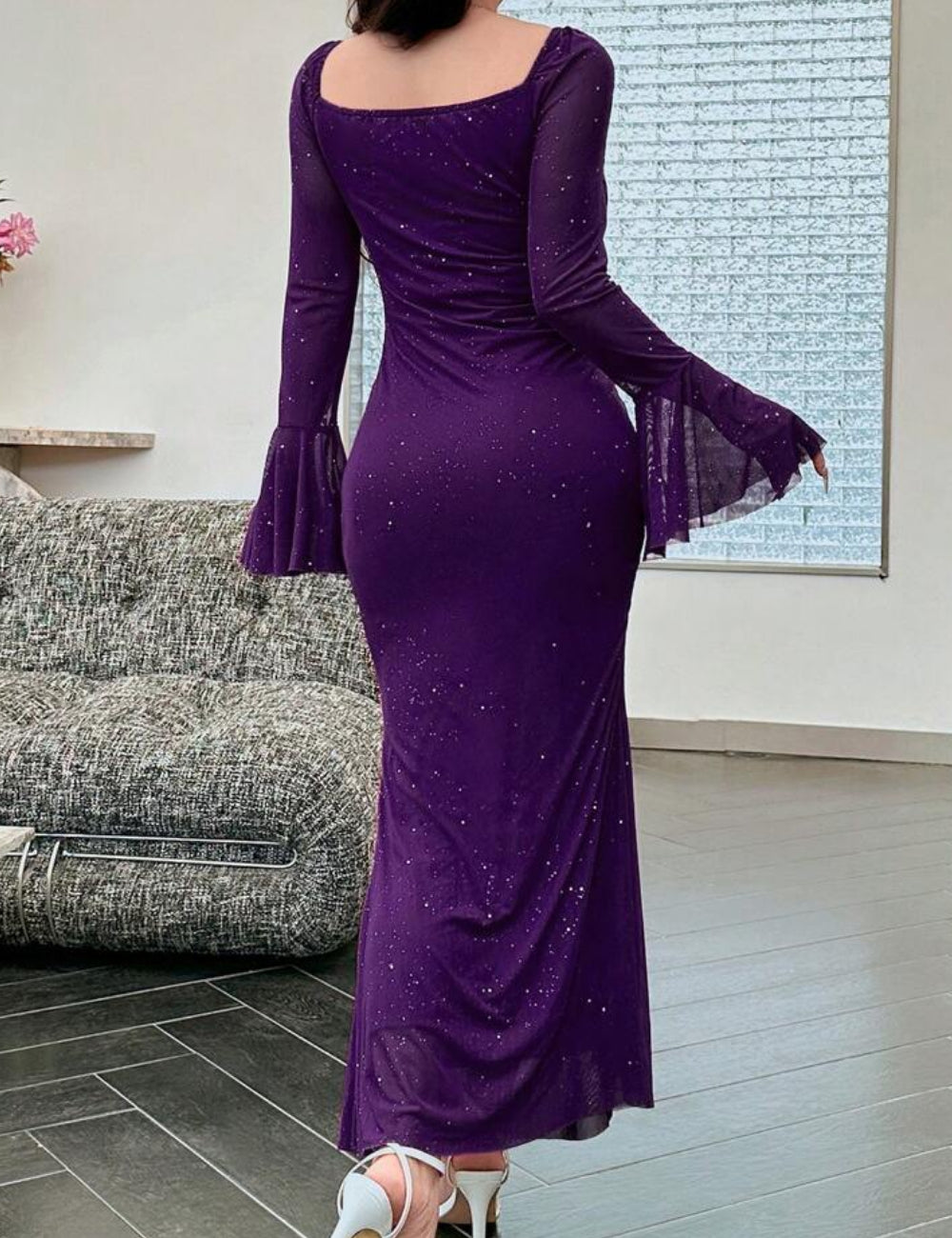Shein midi ruha, lila