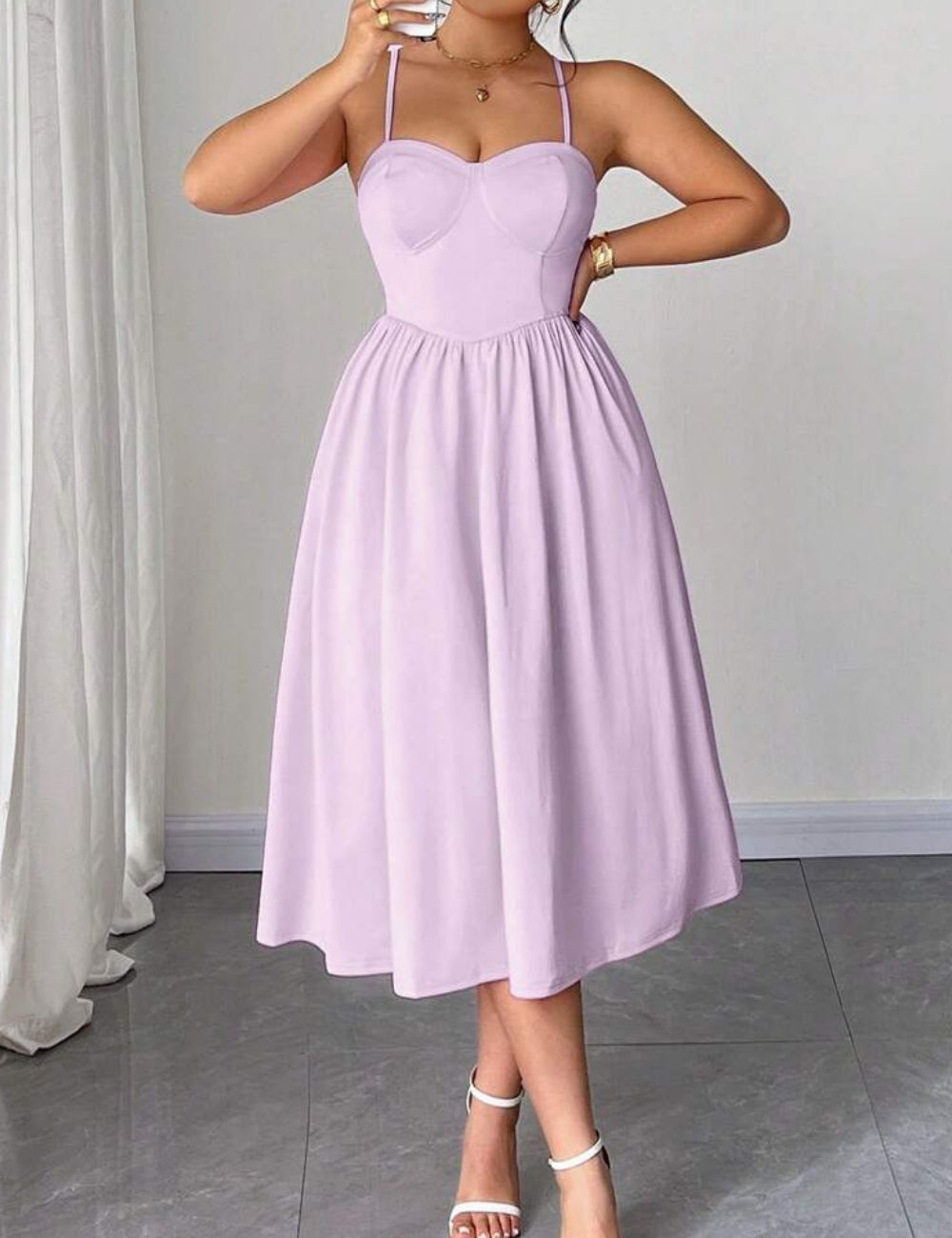 Shein midi ruha, lila
