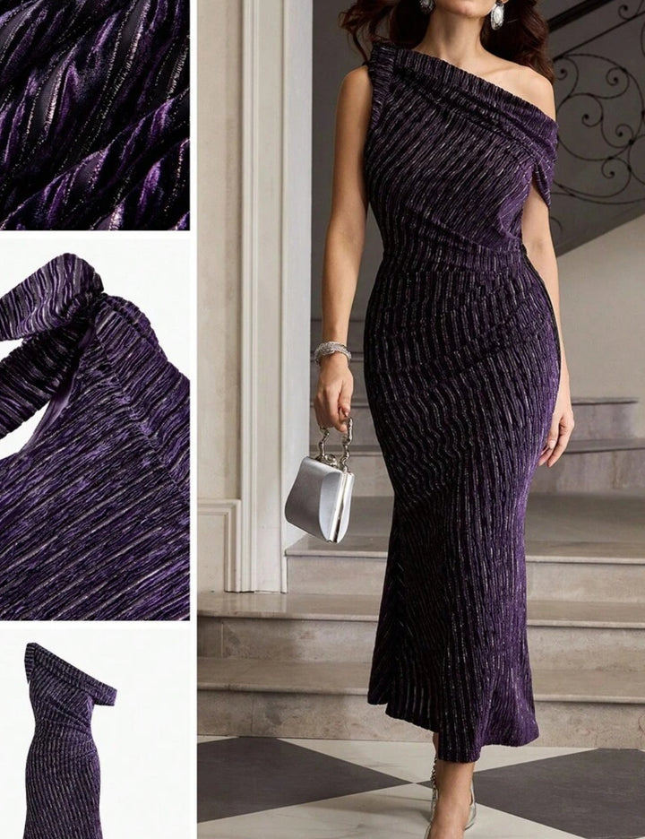 SHEIN lila midi ruha
