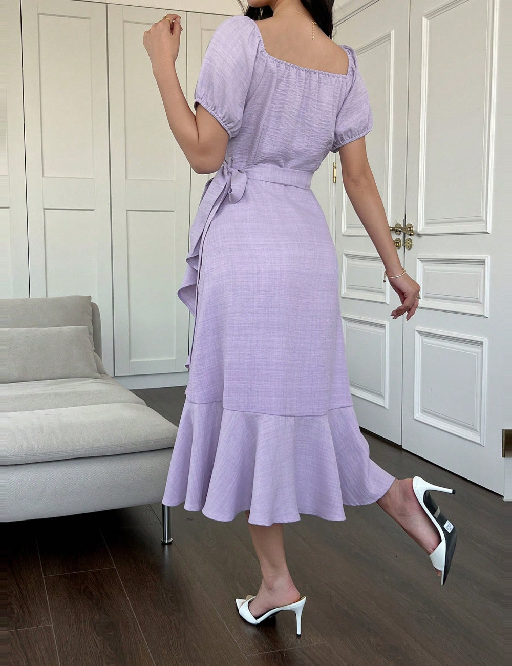 Shein lila midi ruha