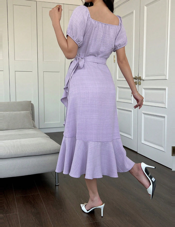 Shein lila midi ruha