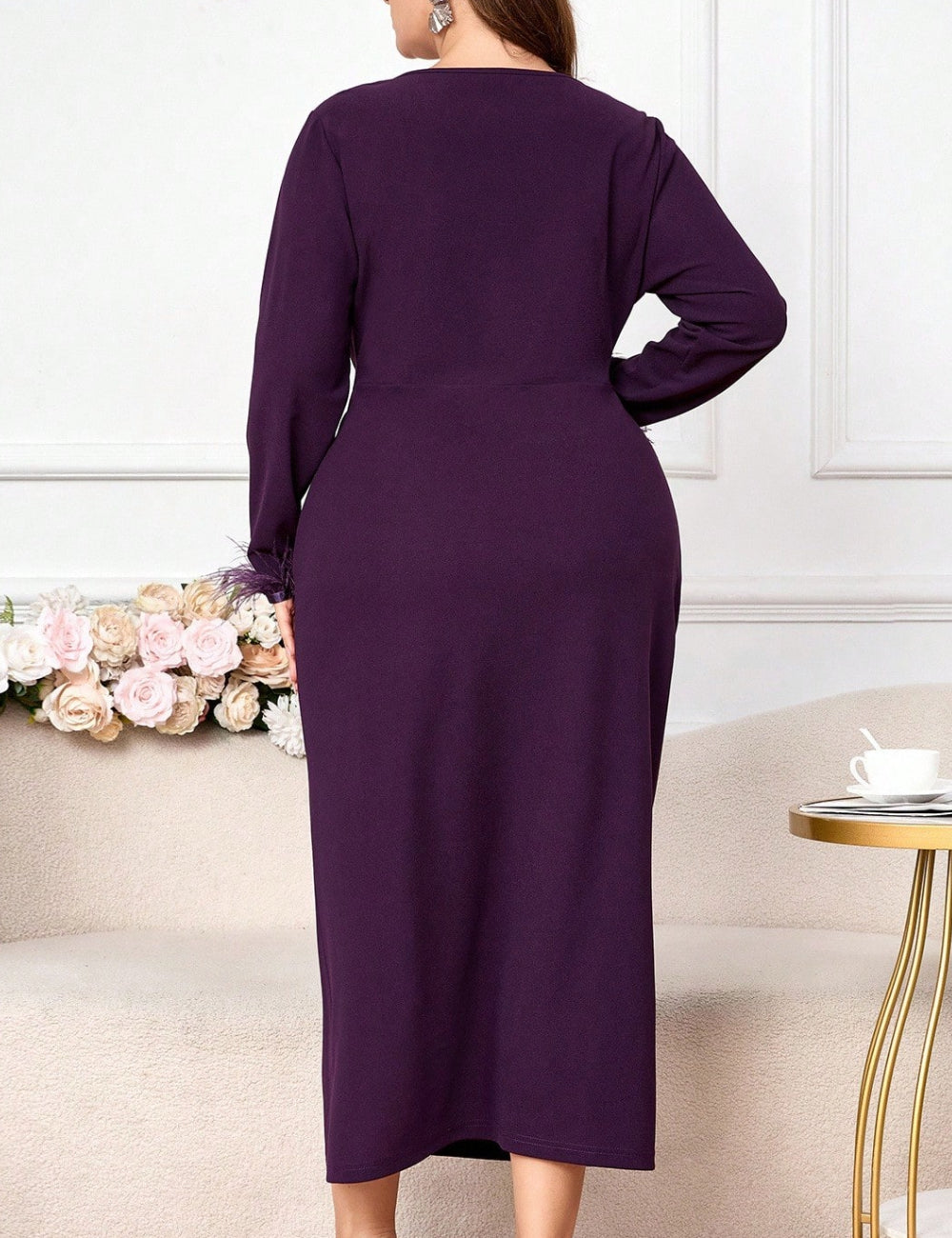 Rochie midi Shein Curve+, mov