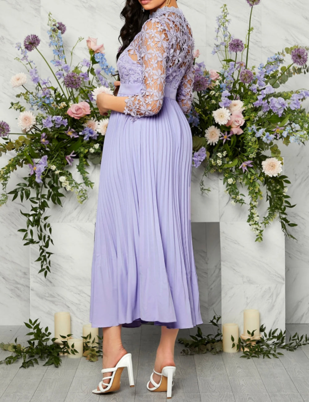 SHEIN lila midiruha