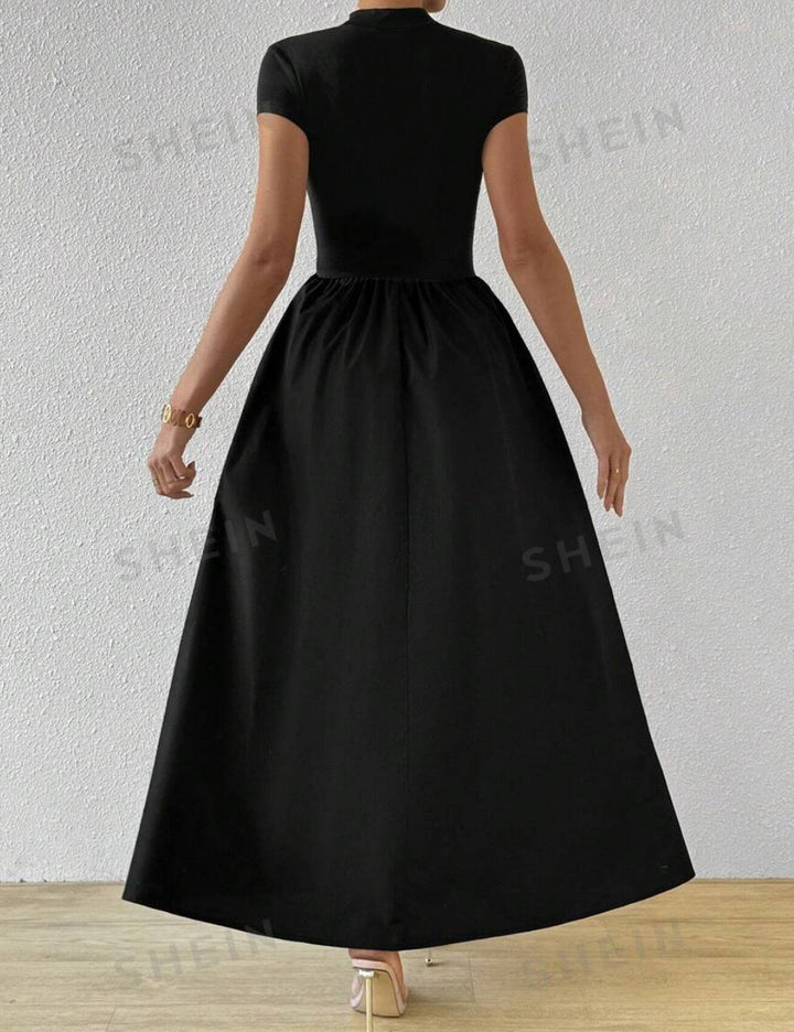 Shein midi ruha, fekete