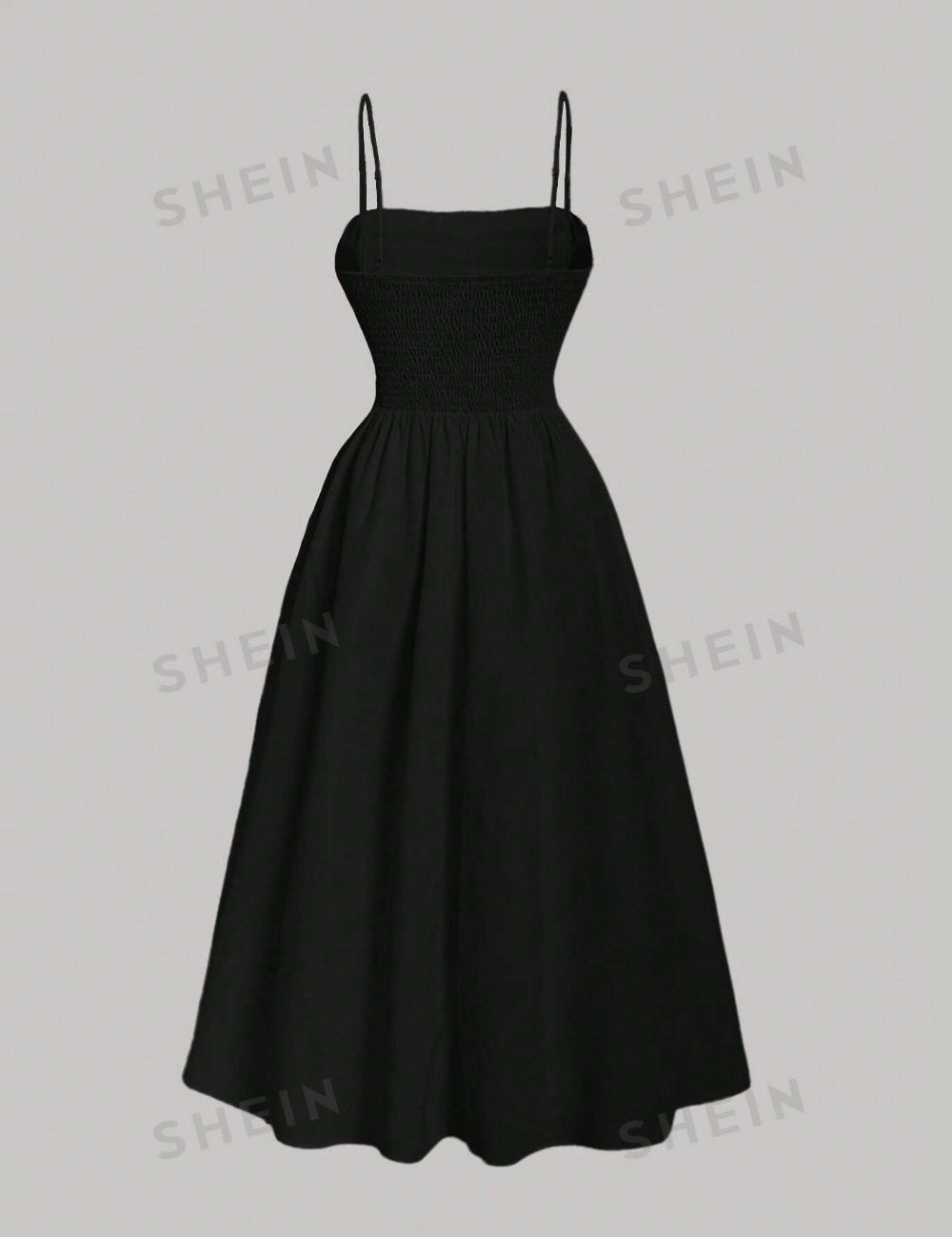 Shein midi ruha, fekete