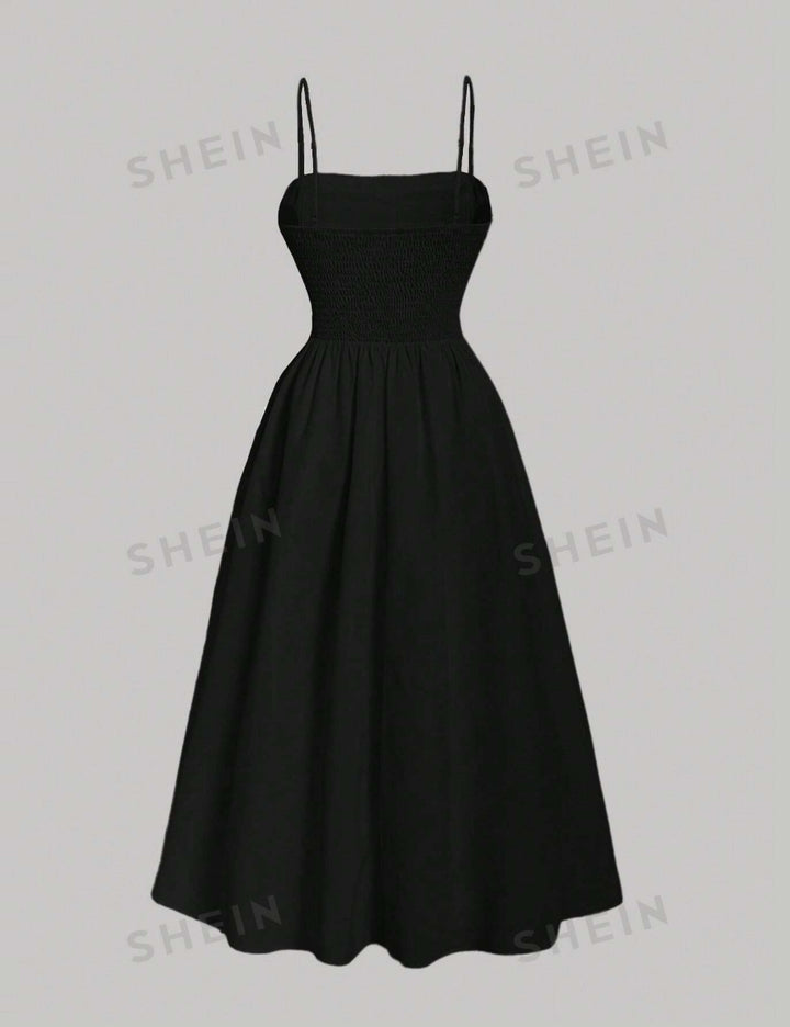 Shein midi ruha, fekete