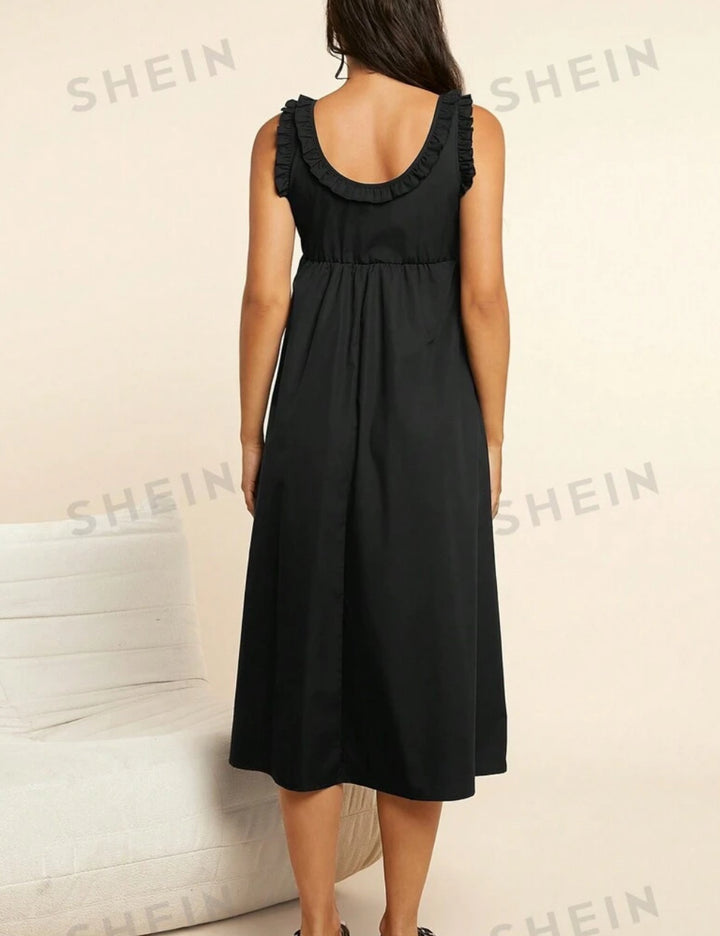 Shein midi ruha, fekete