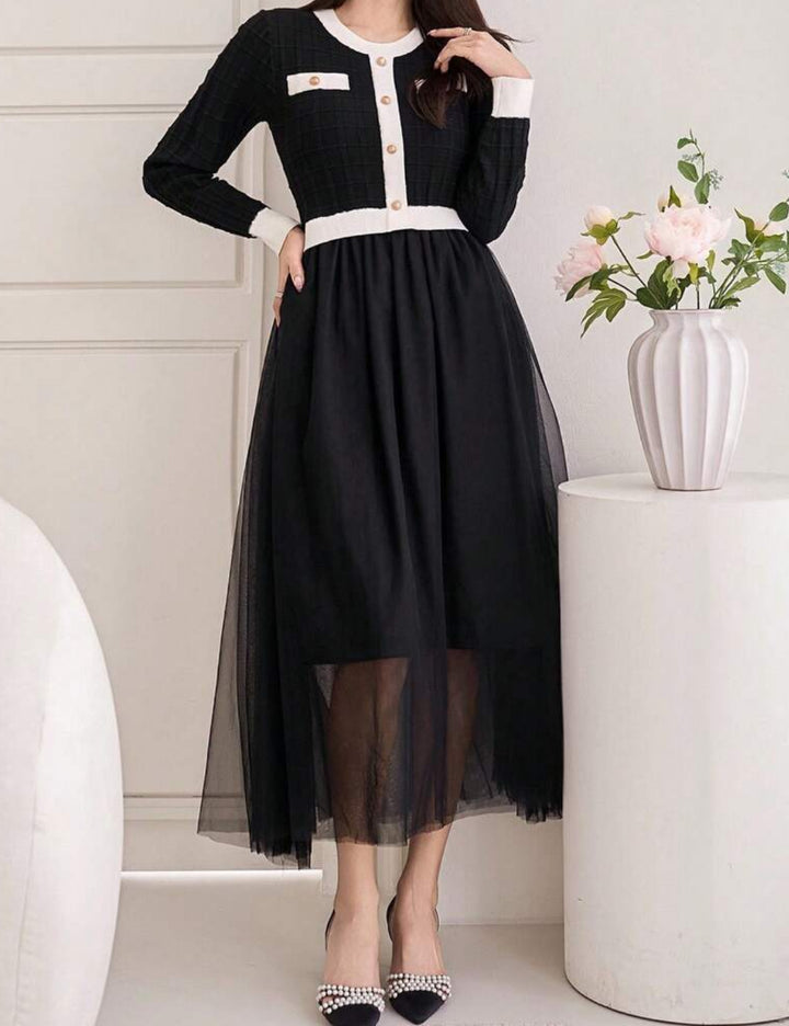 Shein DAZY midi ruha, fekete