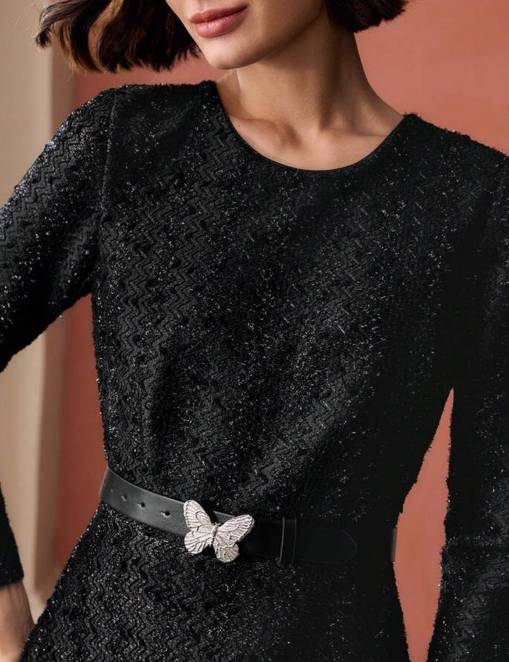 Shein MOTF midi ruha, fekete