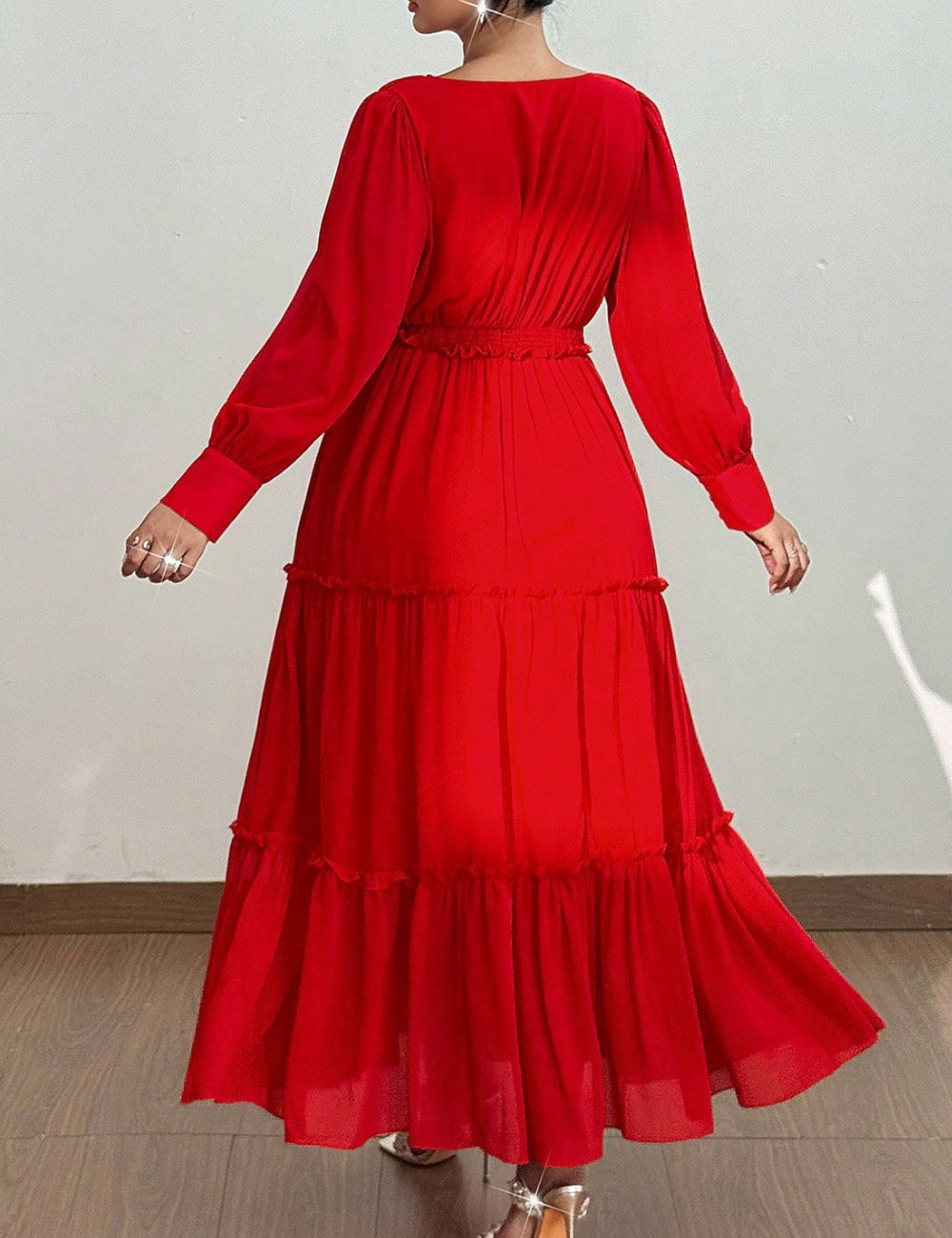 Rochie midi Shein Curve+, roșu