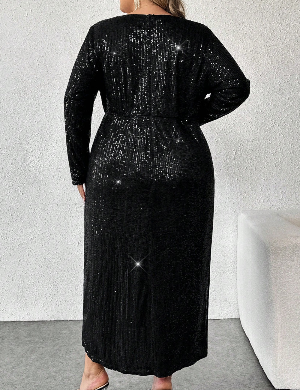Rochie midi Shein Curve+, negru