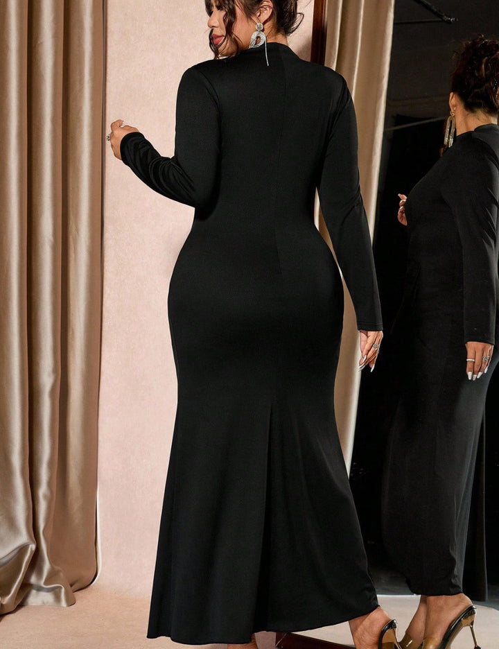Rochie midi Shein Curve+, negru