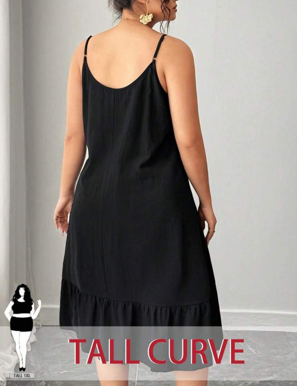 Rochie midi Shein Curve+, negru