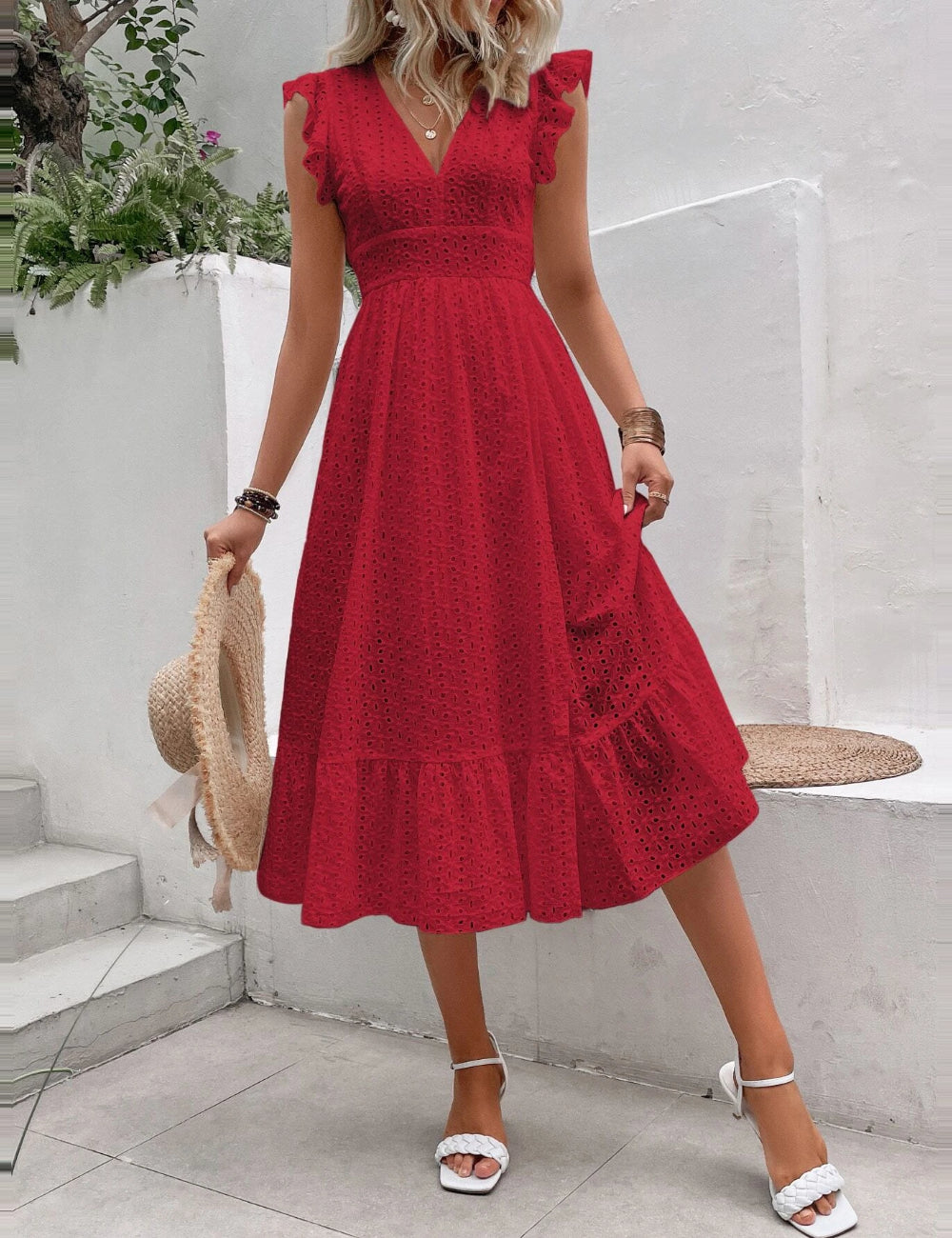 Rochie midi Shein, roșu