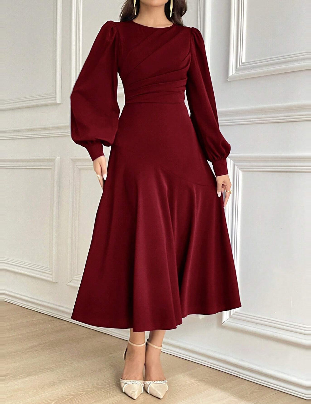 Shein midi ruha, piros