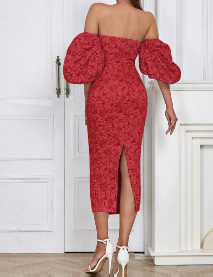 Shein midi ruha, piros