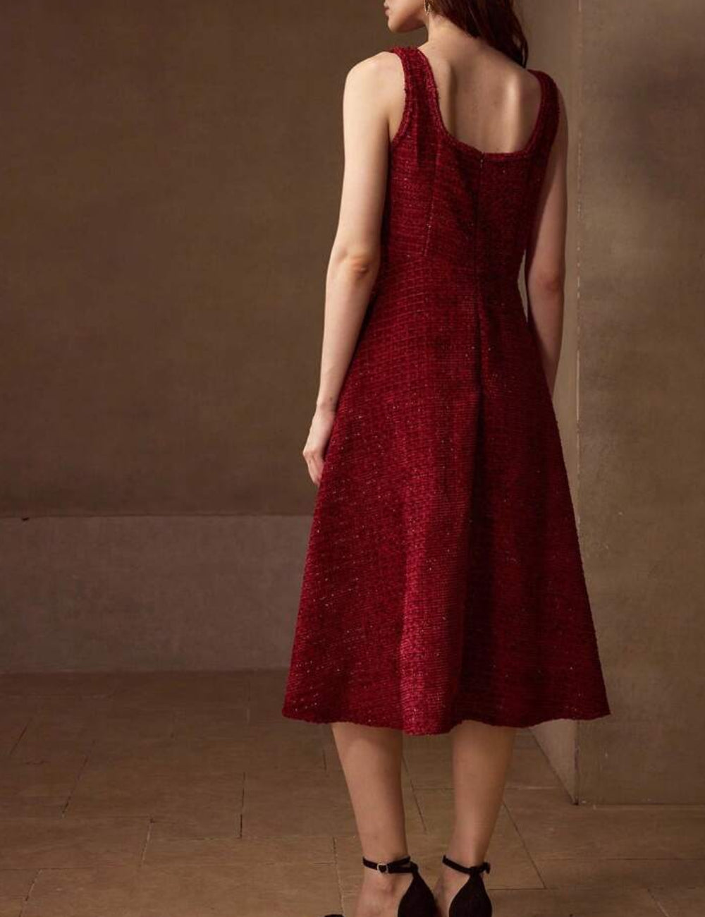 Rochie midi Shein MOTF, roșu