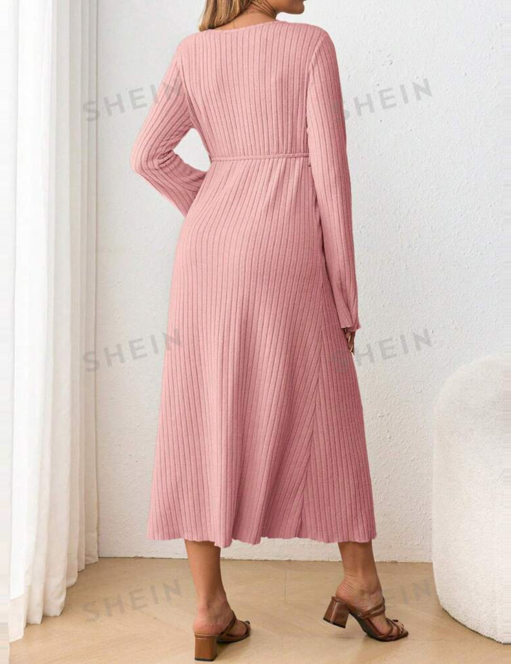 Shein midi ruha, rózsaszín