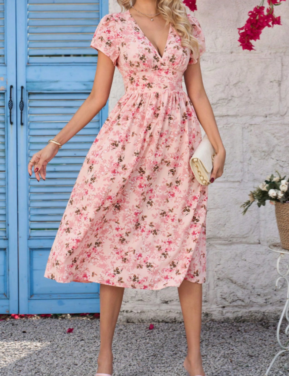 Rochie midi Shein, roz