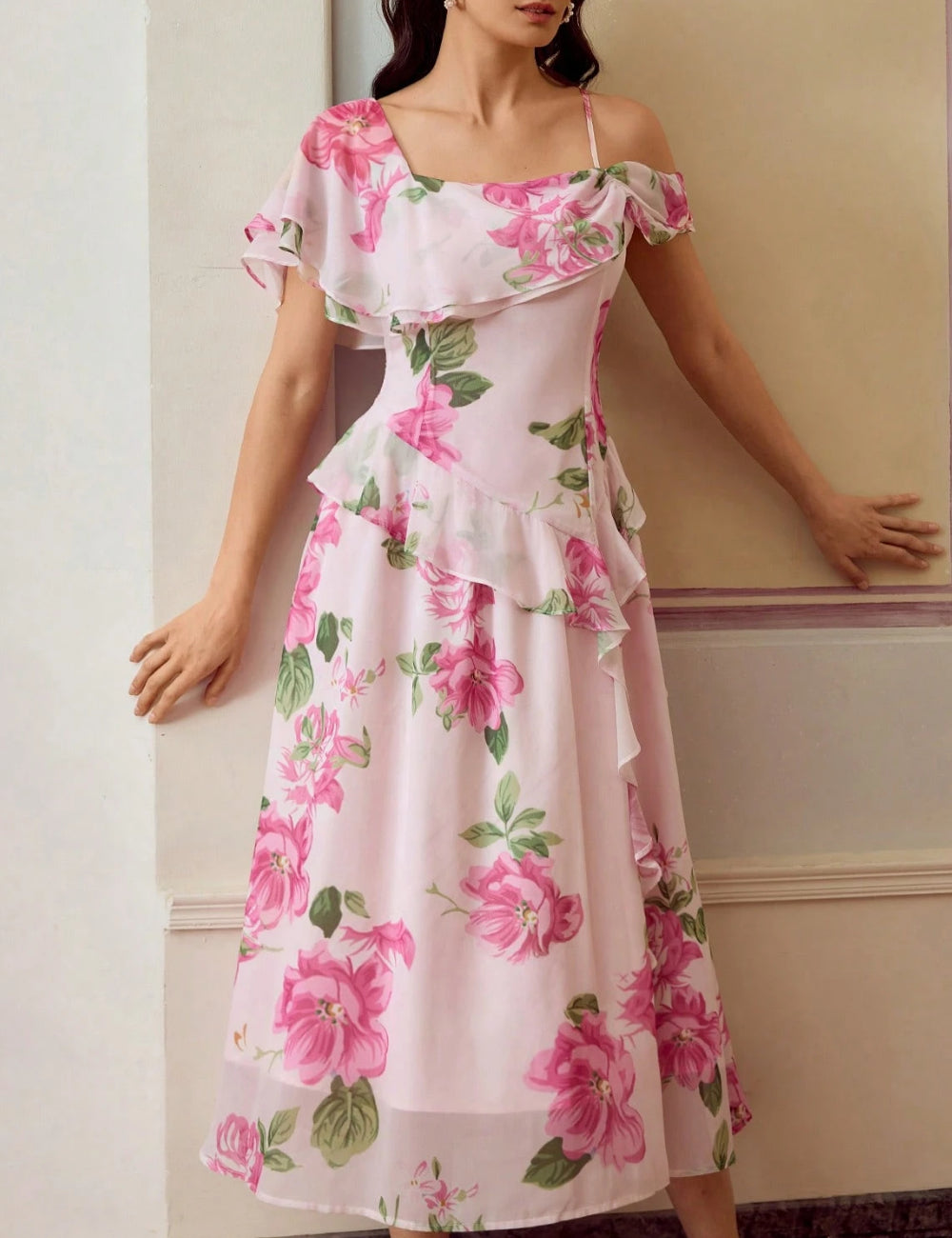 Rochie midi SHEIN, roz