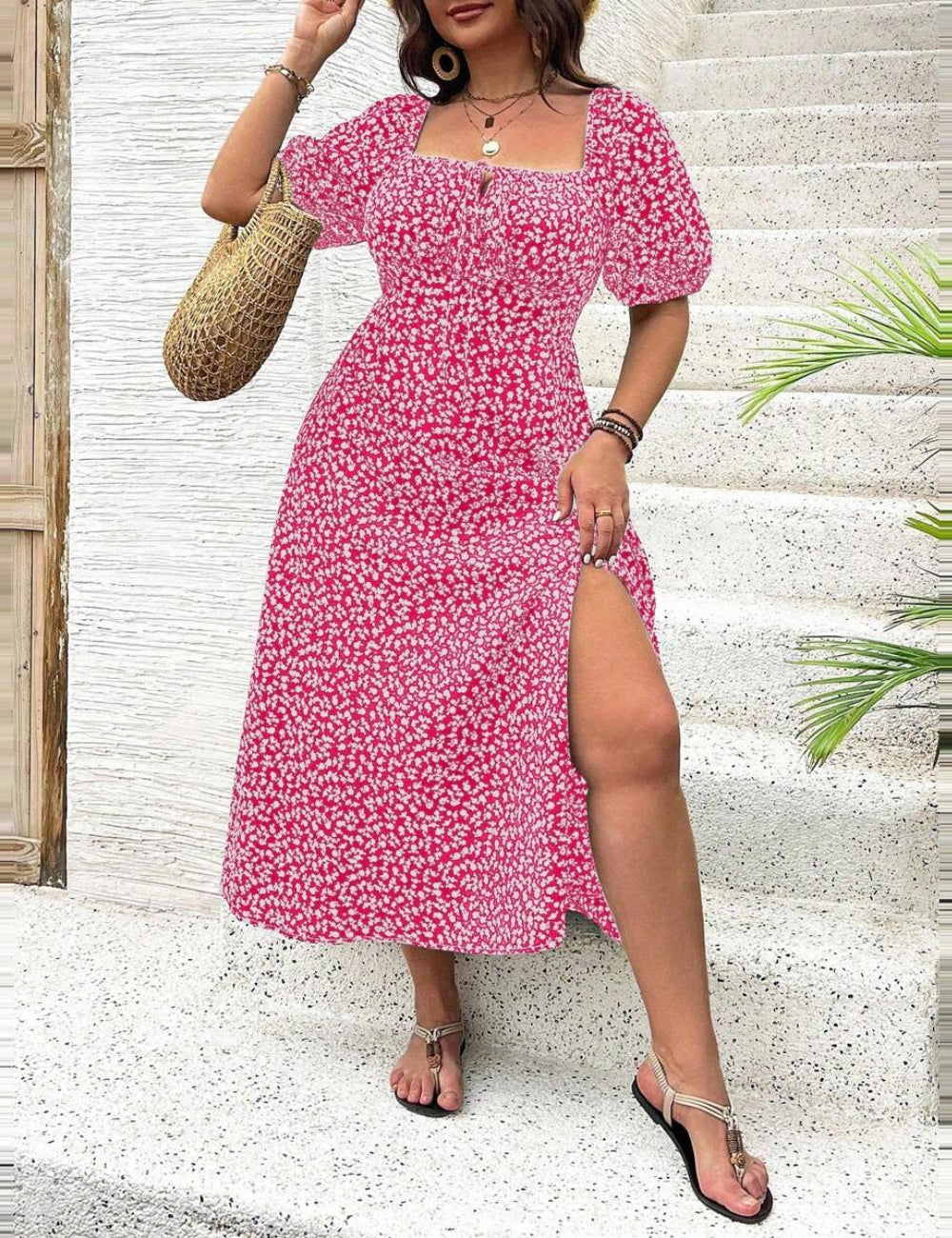 Rochie midi Shein, roz
