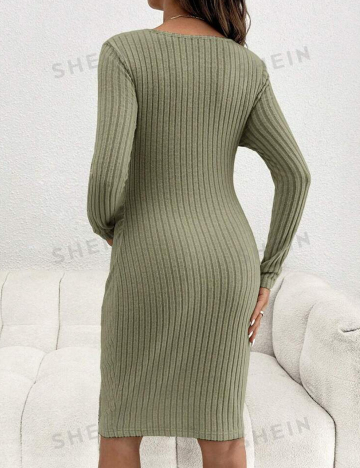Shein zöld midiruha