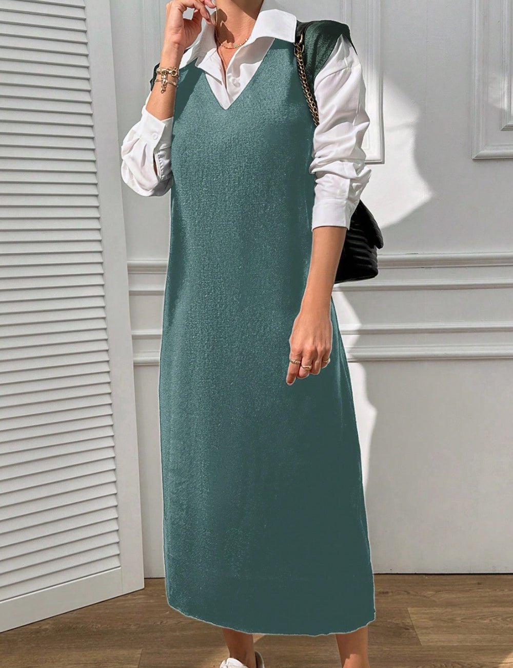 Shein midi ruha, zöld