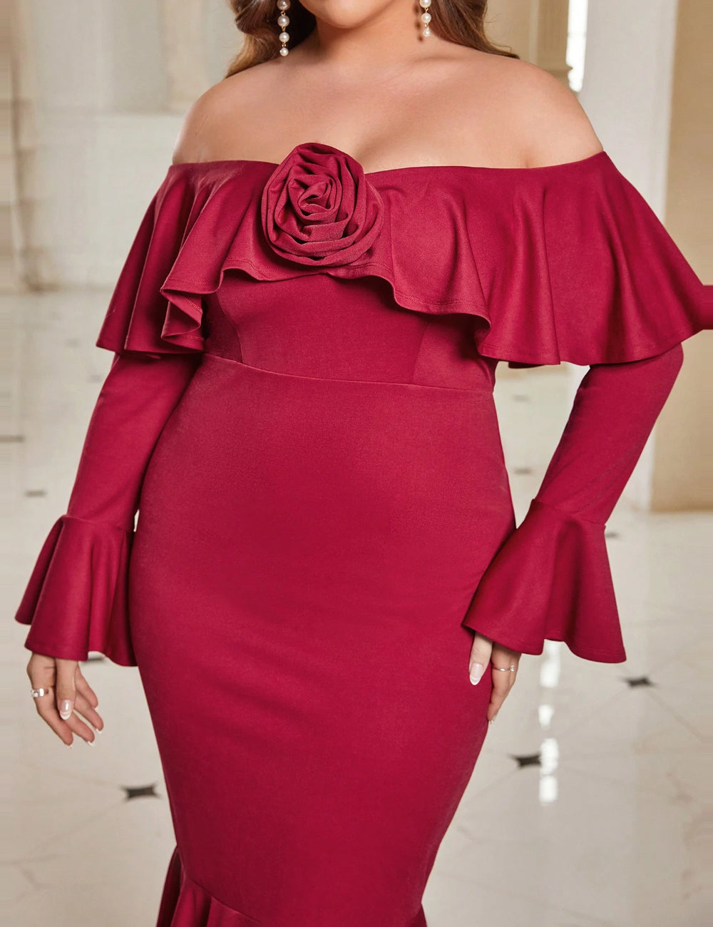 Shein Curve+ midiruha, zöld